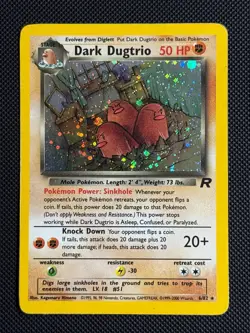 1# Pokemon Cards Dark Dugtrio 6/82 Team Rocket Holo Rare - Image 1