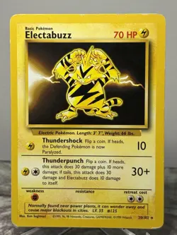 Electabuzz 20/102 Pokemon Base Set Unlimited Rare Card WOTC MP - Image 1