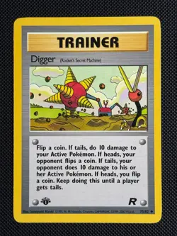 1# Pokemon Cards Digger 75/82 1ST EDITION Team Rocket Uncommon - Image 1