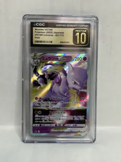 CGC 10 PRISTINE Pokemon Mewtwo 051/172 VSTAR Universe S12a Japanese RRR Holo - Image 1