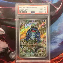 Pokemon TCG Seismitoad 109/086 SV11B: Black Bolt Art Rare Holo PSA 10 170 HP - Image 1