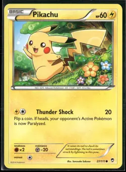 Pokemon - Pikachu 27/111 Regular XY Furious Fists LP - Image 1