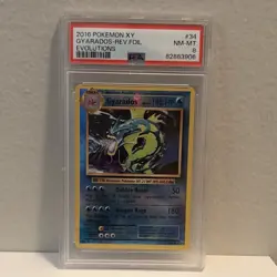 Pokemon Gyarados Evolutions 34/108 Holo Rare Reverse Holo PSA 8 TCG 2016 - Image 1