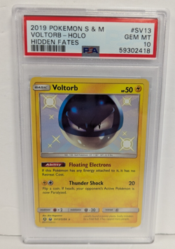 2019 Pokemon S & M Voltorb Holo #SV13 Hidden Fates PSA 10 - Image 1