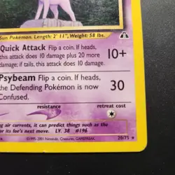 2001 Espeon 20/75 - Neo Discovery Non-Holo Regular Rare - Pokemon TCG - MP - Image 3