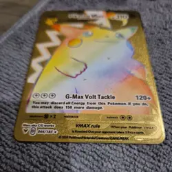 Pokemon Pikachu Vmax Gold Metal Rainbow Card HP310 044/185 Volt Tackle - Image 2