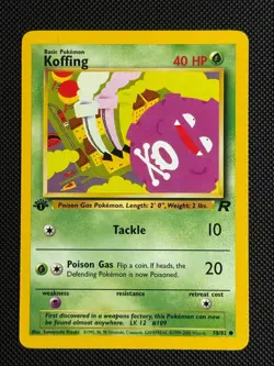 1# Pokemon Cards Koffing 58/82 1ST EDITION Team Rocket Common - Image 1