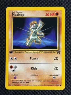 1# Pokemon Cards Machop 59/82 1ST EDITION Team Rocket Common - Image 1