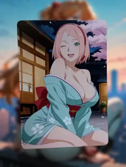 Sakura Haruno Naruto Anime Waifu Sexy Goddess Doujin Hentai Lewd Card - Image 1