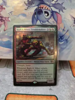 Raph & Mikey, Troublemakers (Foil) Rare MTG Ninja Turtles - Image 1