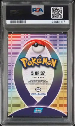 2001 Topps Pokemon Politoed Johto League Stickers Card #5 PSA EX-MT 6 - Image 2