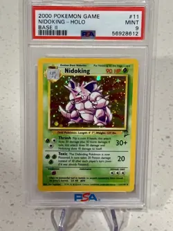 2000 Pokemon Nidoking 11/130 Base Set 2 Rare Holo PSA 9 MINT - Image 2