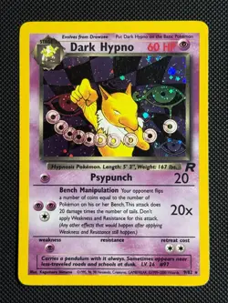 1# Pokemon Cards Dark Hypno 9/82 Team Rocket Holo Rare - Image 1