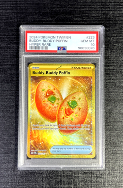2024 Pokemon TWM EN-TWILIGHT MASQUERADE HYPER RARE Buddy - Buddy Poffin PSA 10 - Image 1