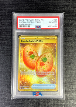 2024 Pokemon TWM EN-TWILIGHT MASQUERADE HYPER RARE Buddy - Buddy Poffin PSA 10 - Image 3