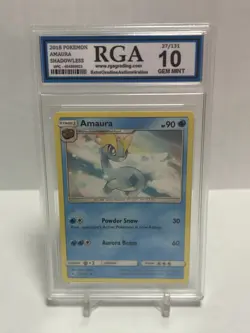 🧊 2018 Pokemon Amaura #27/131 RGA 10 GEM MINT Graded Slab - Image 2