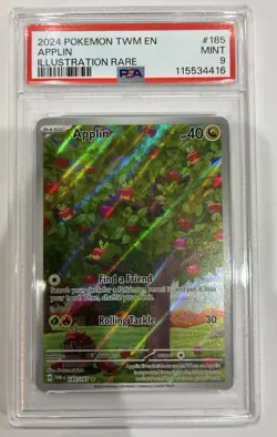 2024 Pokemon Twm En Applin Illustration Rare Psa 9 - Image 1