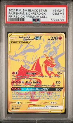 PSA 10 - Reshiram & Charizard GX SM247 - Pokemon Premium Collection Promo - Image 1