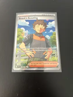 Brock's Scouting 179/159 Sv09 Full Art Ultra Rare Holo Trainer Pokemon TCG - Image 1