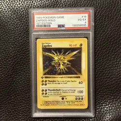 Pokemon Zapdos 16/102 1st Edition Shadowless Holo Rare PSA 4 Rare - Image 1