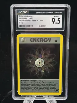 Rainbow Energy Holo #17 1st Edition Team Rocket 2000 Pokemon CGC 9.5 🌈 - Image 1