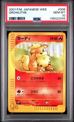 2001 POKEMON JPN WEB #006 GROWLITHE PSA 10 - Image 1