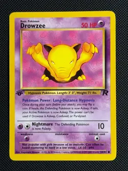 1# Pokemon Cards Drowzee 54/82 1ST EDITION Team Rocket Common - Image 1