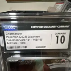 Pokemon Charmander 168/165 Card 151 Art Rare Holo CGC 10 Japanese - Image 2
