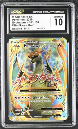 CGC 10 GEM MINT M Charizard EX Evolutions 101/108 Ultra Rare Holo Pokemon Card - Image 1