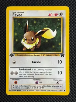 1# Pokemon Cards Eevee 55/82 1ST EDITION Team Rocket Common - Image 1