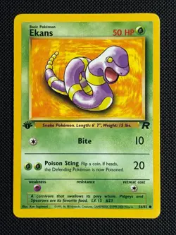 1# Pokemon Cards Ekans 56/82 1ST EDITION Team Rocket Common - Image 1