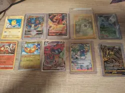 10 Pokemon Card Lot Meditite, Charizard, Lucario, Pikachu, Dragonite - Image 1