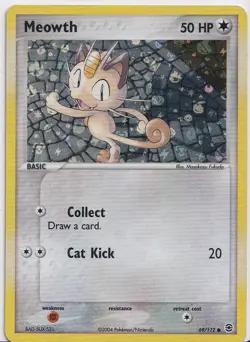 Meowth 69/112 FireRed & LeafGreen Reverse Holo Pokemon Card TCG Mint 2004 - Image 1