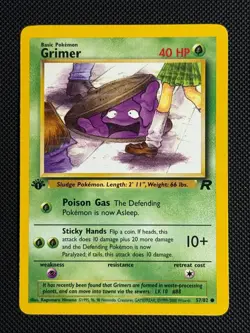 1# Pokemon Cards Grimer 57/82 1ST EDITION Team Rocket Common - Image 1