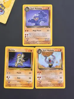 Vintage Pokemon Cards: Team Rocket: Dark Machamp, Machop, Machoke Collection Lot - Image 1