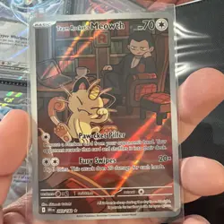 Pokemon TCG Destined Rivals Team Rockets Meowth Card 203/182 NM Condition - Image 1