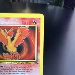1999 Pokemon TCG Fossil Moltres Card 27/62 Unlimited Non-Holo Rare - Image 4