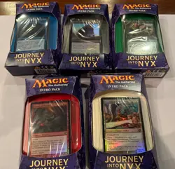 MTG Magic the Gathering Journey into Nyx Intro Pack Complete Set! 5x Sealed Lot - Image 1