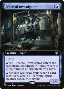 MTG Ethereal Investigator Extended Art ** Crimson Vow Commander ** English - Image 1