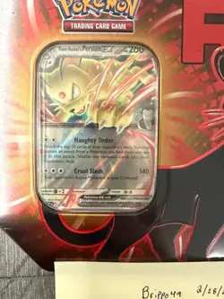 Pokemon TCG: Team Rocket Tin (Persian ex Promo, 5 Booster Packs) New Sealed - Image 3