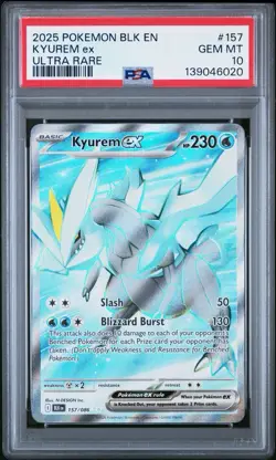 2025 POKEMON BLK EN-BLACK BOLT ULTRA RARE #157 KYUREM EX PSA 10 - Image 1