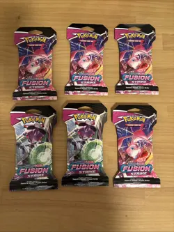 Pokemon TCG Sword & Shield 08 Fusion Strike Sleeved Booster Pack *6-Pack lot* 820650809170 - Image 1