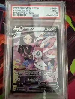 FA/SYLVEON V BRILLIANT STARS POKEMON SWSH BRILLIANT STARS 2022 TG14 PSA 9 - Image 1