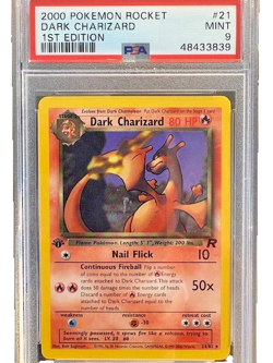 2000 POKEMON ROCKET #4 DARK CHARIZARD Non-HOLO PSA 9 1ST EDITION & UNLIMITED - Image 1
