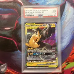 2019 POKEMON SUN & MOON PIKACHU & ZEKROM GX TEAM UP 33/181 PSA 9 MINT - Image 1