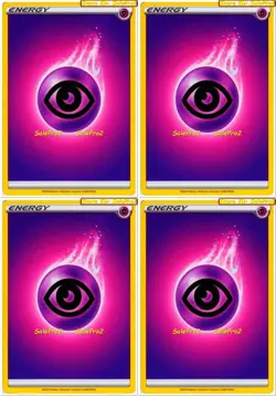 4x ENERGY pokemon CHAMPION'S PATH NON REVERSE HOLO PURPLE PSYCHIC PLAYSET LOT - Image 1