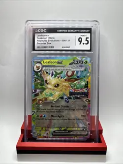 Pokemon TCG Leafeon EX 006/131 Prismatic Evolutions 2025 Surprise Box CGC MT 9.5 - Image 1