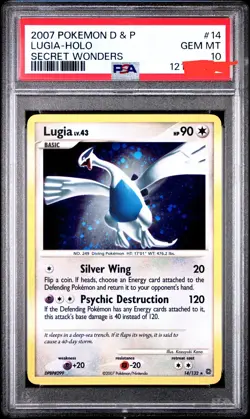 Pokemon Lugia Holo Rare Secret Wonders #14 PSA 10 Gem Mint (NEWEST CERT) POP 26 - Image 1