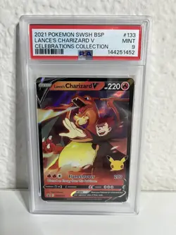2021 POKEMON SWSH PROMO CELEBRATIONS COLLECTION LANCE'S CHARIZARD V PSA 9 - Image 1