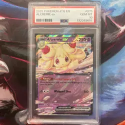 2025 POKEMON JTG EN-JOURNEY TOGETHER #075 ALCREMIE EX PSA 10 - Image 1